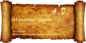 Alexander Dalma névjegykártya